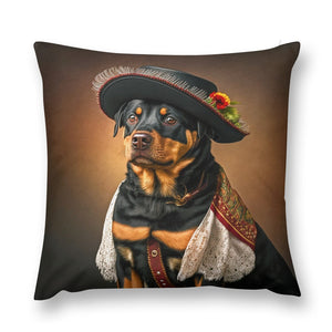 Regal Renaissance Rottweiler Plush Pillow Case-Cushion Cover-Dog Dad Gifts, Dog Mom Gifts, Home Decor, Pillows, Rottweiler-3