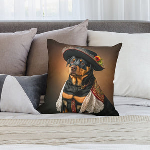 Regal Renaissance Rottweiler Plush Pillow Case-Cushion Cover-Dog Dad Gifts, Dog Mom Gifts, Home Decor, Pillows, Rottweiler-4