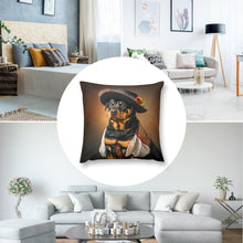 Load image into Gallery viewer, Regal Renaissance Rottweiler Plush Pillow Case-Cushion Cover-Dog Dad Gifts, Dog Mom Gifts, Home Decor, Pillows, Rottweiler-8