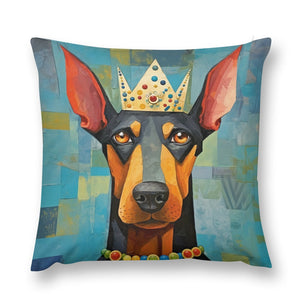 Regal Resonance Doberman Plush Pillow Case-Cushion Cover-Doberman, Dog Dad Gifts, Dog Mom Gifts, Home Decor, Pillows-12 "×12 "-1