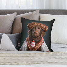 Load image into Gallery viewer, Regal Rhapsody Chocolate Labrador Plush Pillow Case-Cushion Cover-Chocolate Labrador, Dog Dad Gifts, Dog Mom Gifts, Home Decor, Pillows-2