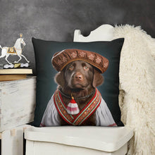 Load image into Gallery viewer, Regal Rhapsody Chocolate Labrador Plush Pillow Case-Cushion Cover-Chocolate Labrador, Dog Dad Gifts, Dog Mom Gifts, Home Decor, Pillows-3