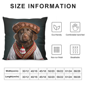 Regal Rhapsody Chocolate Labrador Plush Pillow Case-Cushion Cover-Chocolate Labrador, Dog Dad Gifts, Dog Mom Gifts, Home Decor, Pillows-6