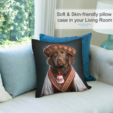 Load image into Gallery viewer, Regal Rhapsody Chocolate Labrador Plush Pillow Case-Cushion Cover-Chocolate Labrador, Dog Dad Gifts, Dog Mom Gifts, Home Decor, Pillows-7