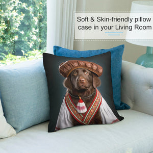 Regal Rhapsody Chocolate Labrador Plush Pillow Case-Cushion Cover-Chocolate Labrador, Dog Dad Gifts, Dog Mom Gifts, Home Decor, Pillows-7
