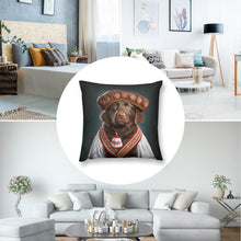 Load image into Gallery viewer, Regal Rhapsody Chocolate Labrador Plush Pillow Case-Cushion Cover-Chocolate Labrador, Dog Dad Gifts, Dog Mom Gifts, Home Decor, Pillows-8