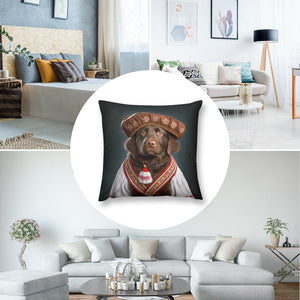 Regal Rhapsody Chocolate Labrador Plush Pillow Case-Cushion Cover-Chocolate Labrador, Dog Dad Gifts, Dog Mom Gifts, Home Decor, Pillows-8