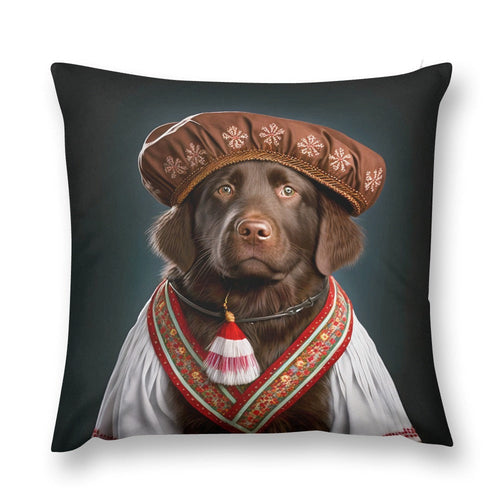 Regal Rhapsody Chocolate Labrador Plush Pillow Case-Cushion Cover-Chocolate Labrador, Dog Dad Gifts, Dog Mom Gifts, Home Decor, Pillows-12 