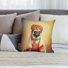 Load image into Gallery viewer, Regal Royalty Fawn Pug Plush Pillow Case-Cushion Cover-Dog Dad Gifts, Dog Mom Gifts, Home Decor, Pillows, Pug-2