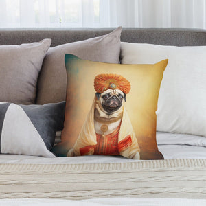 Regal Royalty Fawn Pug Plush Pillow Case-Cushion Cover-Dog Dad Gifts, Dog Mom Gifts, Home Decor, Pillows, Pug-2