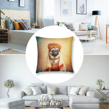 Load image into Gallery viewer, Regal Royalty Fawn Pug Plush Pillow Case-Cushion Cover-Dog Dad Gifts, Dog Mom Gifts, Home Decor, Pillows, Pug-4