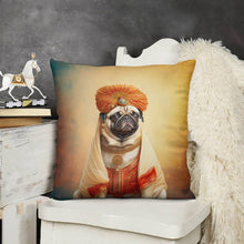 Load image into Gallery viewer, Regal Royalty Fawn Pug Plush Pillow Case-Cushion Cover-Dog Dad Gifts, Dog Mom Gifts, Home Decor, Pillows, Pug-7
