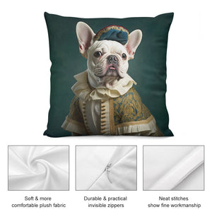 Regal Ruffian White French Bulldog Plush Pillow Case-Cushion Cover-Dog Dad Gifts, Dog Mom Gifts, French Bulldog, Home Decor, Pillows-5