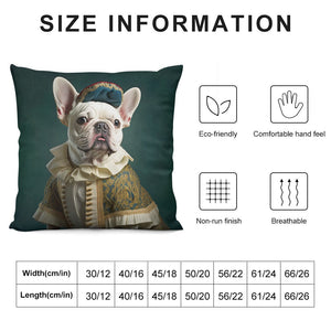 Regal Ruffian White French Bulldog Plush Pillow Case-Cushion Cover-Dog Dad Gifts, Dog Mom Gifts, French Bulldog, Home Decor, Pillows-6