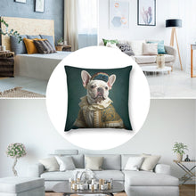 Load image into Gallery viewer, Regal Ruffian White French Bulldog Plush Pillow Case-Cushion Cover-Dog Dad Gifts, Dog Mom Gifts, French Bulldog, Home Decor, Pillows-8