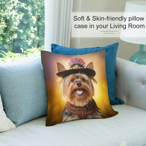 Regal Ruffian Yorkie Plush Pillow Case-Cushion Cover-Dog Dad Gifts, Dog Mom Gifts, Home Decor, Pillows, Yorkshire Terrier-4