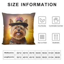 Load image into Gallery viewer, Regal Ruffian Yorkie Plush Pillow Case-Cushion Cover-Dog Dad Gifts, Dog Mom Gifts, Home Decor, Pillows, Yorkshire Terrier-12 &quot;×12 &quot;-White-1