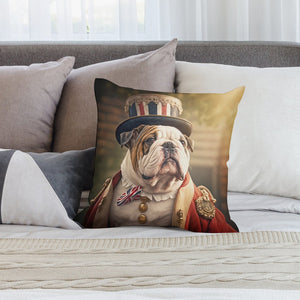 Regal Ruffles English Bulldog Plush Pillow Case-Cushion Cover-Dog Dad Gifts, Dog Mom Gifts, English Bulldog, Home Decor, Pillows-2