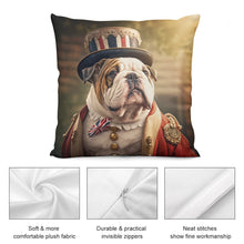 Load image into Gallery viewer, Regal Ruffles English Bulldog Plush Pillow Case-Cushion Cover-Dog Dad Gifts, Dog Mom Gifts, English Bulldog, Home Decor, Pillows-5