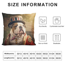 Load image into Gallery viewer, Regal Ruffles English Bulldog Plush Pillow Case-Cushion Cover-Dog Dad Gifts, Dog Mom Gifts, English Bulldog, Home Decor, Pillows-6