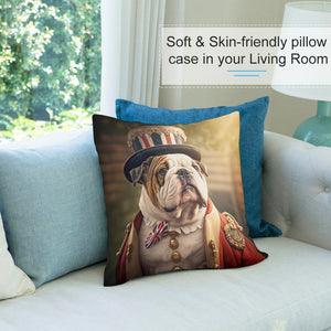 Regal Ruffles English Bulldog Plush Pillow Case-Cushion Cover-Dog Dad Gifts, Dog Mom Gifts, English Bulldog, Home Decor, Pillows-7