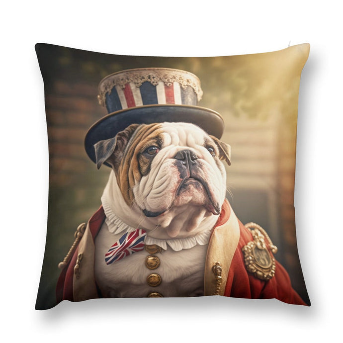 Regal Ruffles English Bulldog Plush Pillow Case-Cushion Cover-Dog Dad Gifts, Dog Mom Gifts, English Bulldog, Home Decor, Pillows-12 