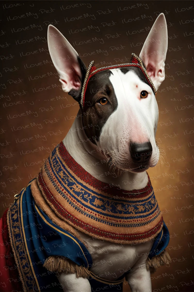 Regal Splendor Bull Terrier Wall Art Poster-Art-Bull Terrier, Dog Art, Home Decor, Poster-1