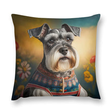 Load image into Gallery viewer, Regal Whiskers Schnauzer Plush Pillow Case-Cushion Cover-Dog Dad Gifts, Dog Mom Gifts, Home Decor, Pillows, Schnauzer-3