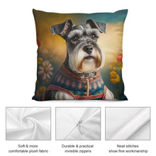 Load image into Gallery viewer, Regal Whiskers Schnauzer Plush Pillow Case-Cushion Cover-Dog Dad Gifts, Dog Mom Gifts, Home Decor, Pillows, Schnauzer-6