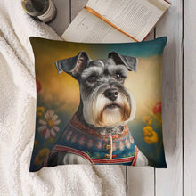 Load image into Gallery viewer, Regal Whiskers Schnauzer Plush Pillow Case-Cushion Cover-Dog Dad Gifts, Dog Mom Gifts, Home Decor, Pillows, Schnauzer-7