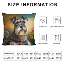 Load image into Gallery viewer, Regal Whiskers Schnauzer Plush Pillow Case-Cushion Cover-Dog Dad Gifts, Dog Mom Gifts, Home Decor, Pillows, Schnauzer-12 &quot;×12 &quot;-White-1