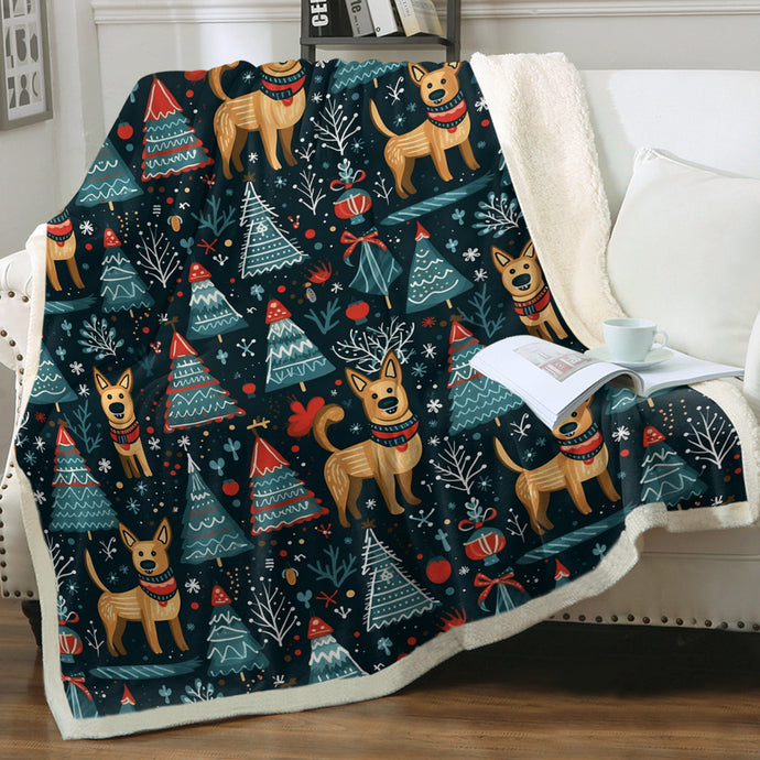 Reindeer Games German Shepherds Soft Warm Christmas Blanket-Blanket-Blankets, Christmas, Dog Dad Gifts, Dog Mom Gifts, German Shepherd, Home Decor-1