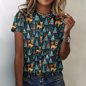 Reindeer Games German Shepherds Christmas Womens Cotton T Shirt 3 360x