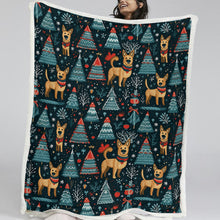 Load image into Gallery viewer, Reindeer Games German Shepherds Soft Warm Christmas Blanket-Blanket-Blankets, Christmas, Dog Dad Gifts, Dog Mom Gifts, German Shepherd, Home Decor-11