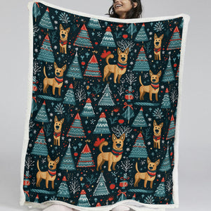 Reindeer Games German Shepherds Soft Warm Christmas Blanket-Blanket-Blankets, Christmas, Dog Dad Gifts, Dog Mom Gifts, German Shepherd, Home Decor-2