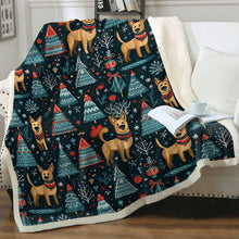 Load image into Gallery viewer, Reindeer Games German Shepherds Soft Warm Christmas Blanket-Blanket-Blankets, Christmas, Dog Dad Gifts, Dog Mom Gifts, German Shepherd, Home Decor-1