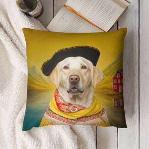 Renaissance Canine Yellow Labrador Plush Pillow Case-Cushion Cover-Dog Dad Gifts, Dog Mom Gifts, Home Decor, Labrador, Pillows-4