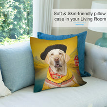 Load image into Gallery viewer, Renaissance Canine Yellow Labrador Plush Pillow Case-Cushion Cover-Dog Dad Gifts, Dog Mom Gifts, Home Decor, Labrador, Pillows-7