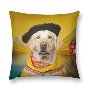Renaissance Canine Yellow Labrador Plush Pillow Case-Cushion Cover-Dog Dad Gifts, Dog Mom Gifts, Home Decor, Labrador, Pillows-12 "×12 "-1