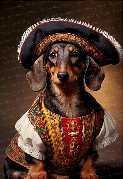 Renaissance Rascal Chocolate Tan Dachshund Wall Art Poster-Art-Dachshund, Dog Art, Home Decor, Poster-1