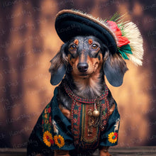 Load image into Gallery viewer, Renaissance Rendezvous Chocolate Tan Dachshund Wall Art Poster-Art-Dachshund, Dog Art, Home Decor, Poster-1