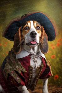 Renaissance Reverie Beagle Wall Art Poster-Art-Beagle, Dog Art, Home Decor, Poster-1