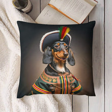 Load image into Gallery viewer, Renaissance Ruffian Black Tan Dachshund Plush Pillow Case-Dachshund, Dog Dad Gifts, Dog Mom Gifts, Home Decor, Pillows-7
