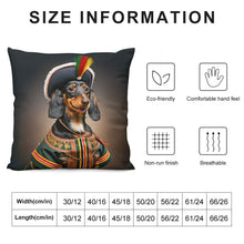 Load image into Gallery viewer, Renaissance Ruffian Black Tan Dachshund Plush Pillow Case-Dachshund, Dog Dad Gifts, Dog Mom Gifts, Home Decor, Pillows-12 &quot;×12 &quot;-White-1