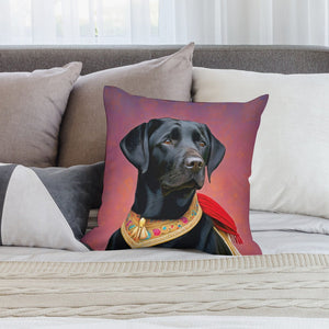 Resplendent Majesty Black Labrador Plush Pillow Case-Cushion Cover-Black Labrador, Dog Dad Gifts, Dog Mom Gifts, Home Decor, Pillows-2