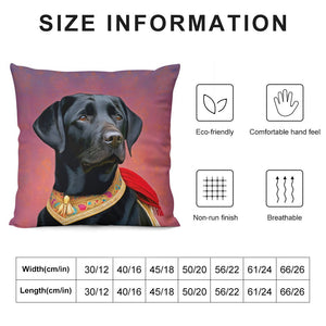 Resplendent Majesty Black Labrador Plush Pillow Case-Cushion Cover-Black Labrador, Dog Dad Gifts, Dog Mom Gifts, Home Decor, Pillows-6