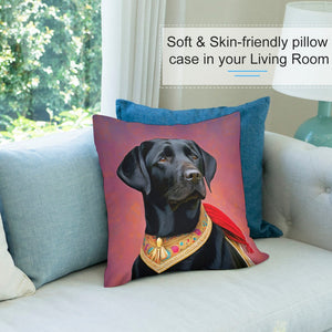 Resplendent Majesty Black Labrador Plush Pillow Case-Cushion Cover-Black Labrador, Dog Dad Gifts, Dog Mom Gifts, Home Decor, Pillows-7