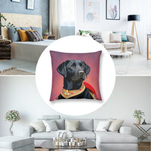 Load image into Gallery viewer, Resplendent Majesty Black Labrador Plush Pillow Case-Cushion Cover-Black Labrador, Dog Dad Gifts, Dog Mom Gifts, Home Decor, Pillows-8