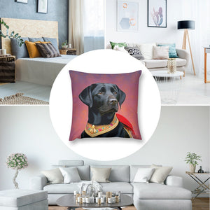 Resplendent Majesty Black Labrador Plush Pillow Case-Cushion Cover-Black Labrador, Dog Dad Gifts, Dog Mom Gifts, Home Decor, Pillows-8