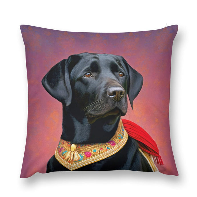 Resplendent Majesty Black Labrador Plush Pillow Case-Cushion Cover-Black Labrador, Dog Dad Gifts, Dog Mom Gifts, Home Decor, Pillows-12 